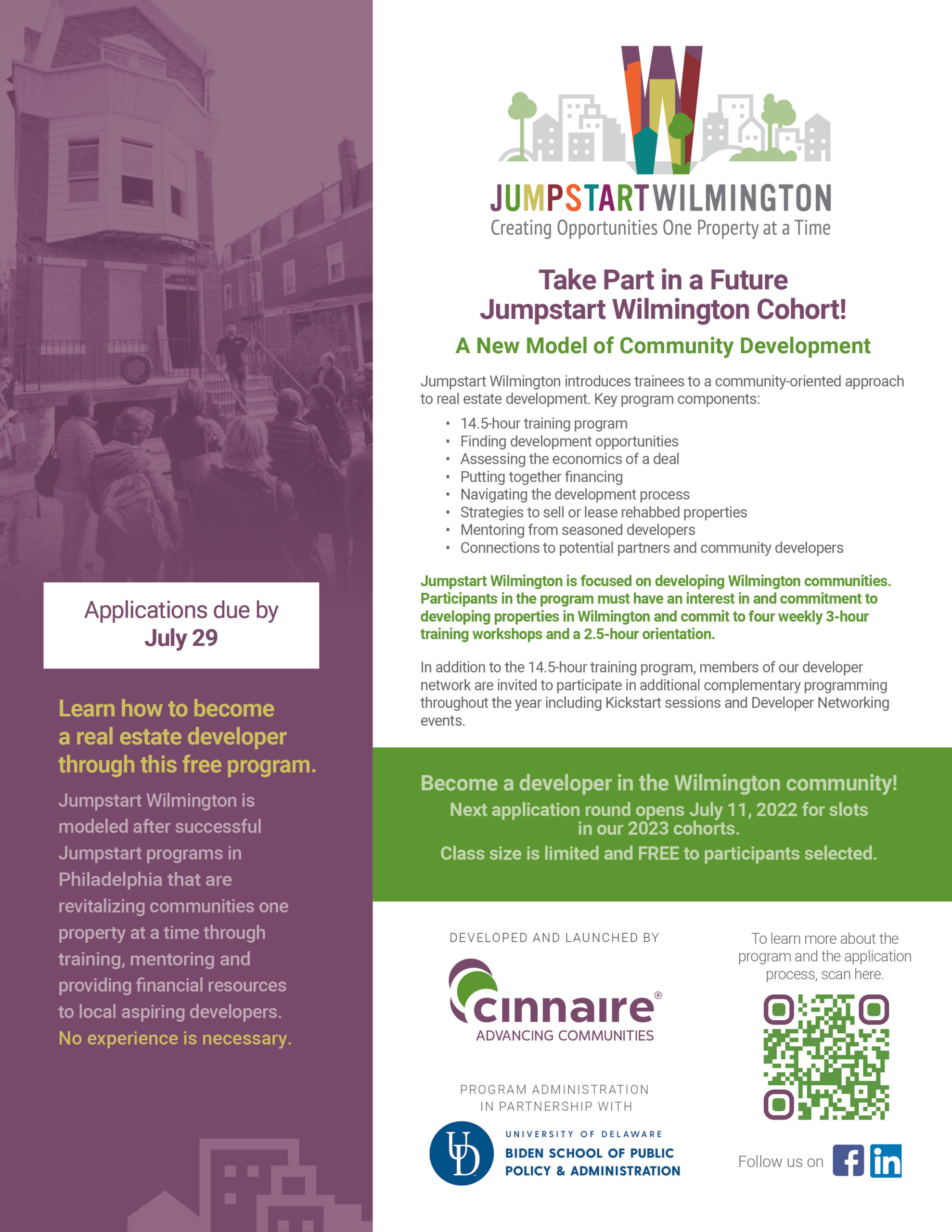 Jumpstart Flyer announcing 2023 application period